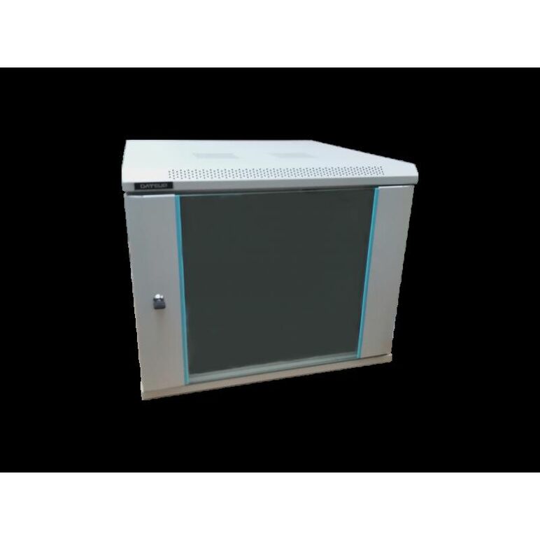 Rack 6u 600x450, dezasamblat, montare pe perete, usa din sticla, panouri laterale detasabile si securizate, culoare gri ral7035, dateup,  Cabinete metalice | electropc.ro