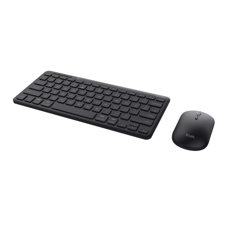 Trust kit wireless keyboard+mouse lyra, mouse optic, rezolutie maxima 1200 dpi, conectivitate wireless, intefata usb-c, usb-a, negru,  Kit mouse tastatura | electropc.ro