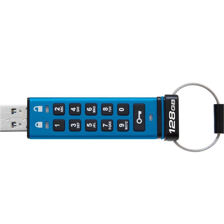 Usb flash drive kingston 128gb ironkey keypad 200, usb 3.2 gen1, fips 140-3 lvl 3 (pending) aes-256 encrypted,  Memorii USB | electropc.ro