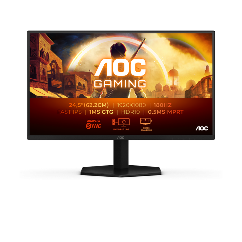 Monitor aoc 24.5" 25g42e, diagonal (inch): 24.5, diagonal (cm): 62, aspect ratio: 16:9, panel: ips, resolution: 1920x1080, refresh rate: 180hz, response time gtg: 1ms, response time mprt: 0.5ms, brightness (max): 300 cd/m², contrast (static) : 1000:1, con,  Monitoare LED | electropc.ro