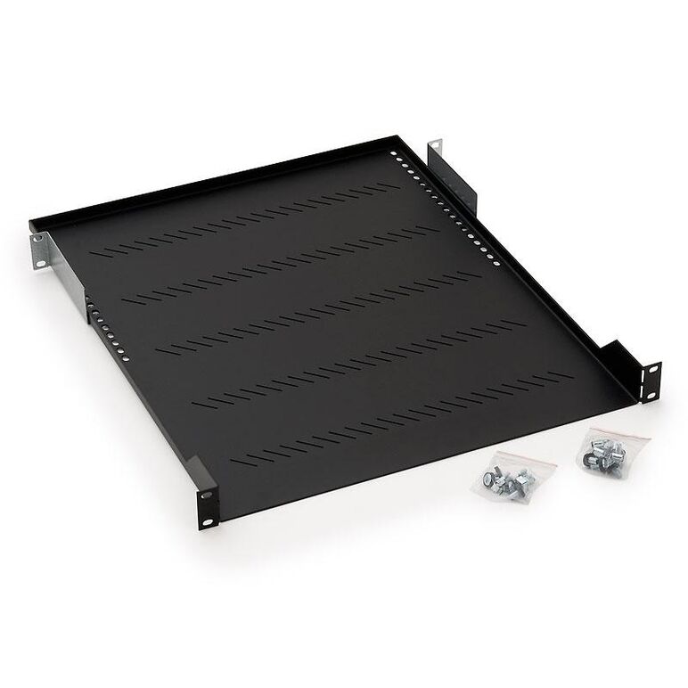 Raft fix perforat triton 19" 1u/950 capacitate incarcare 40kg, negru,  Cabinete metalice | electropc.ro