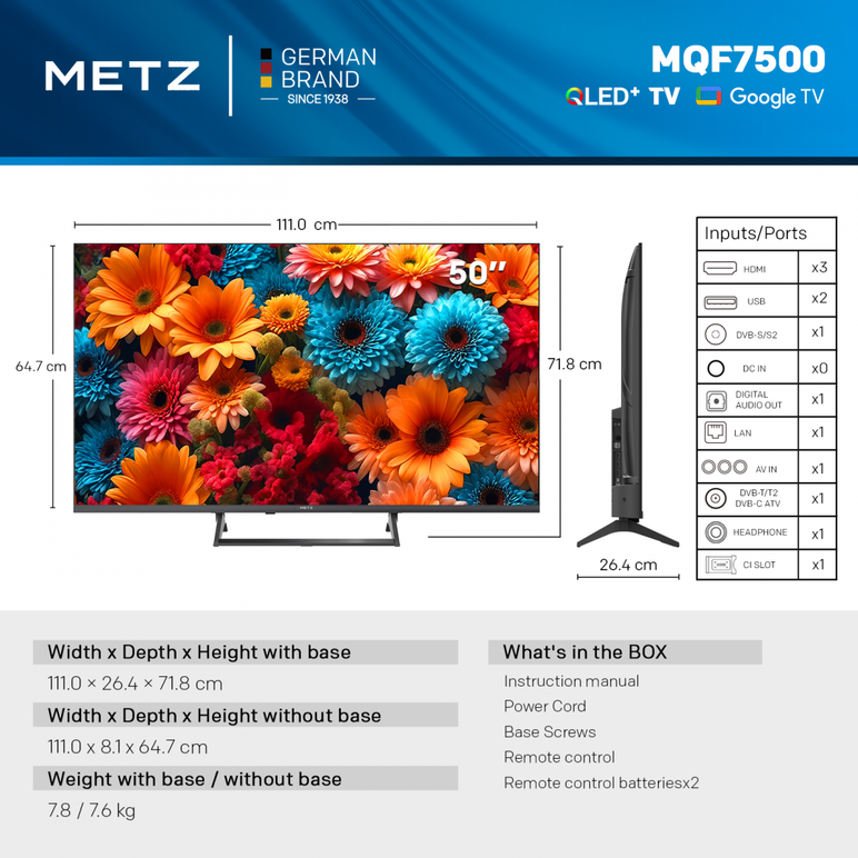 Televizor metz qled 50mqf7500z,  Televizoare | electropc.ro