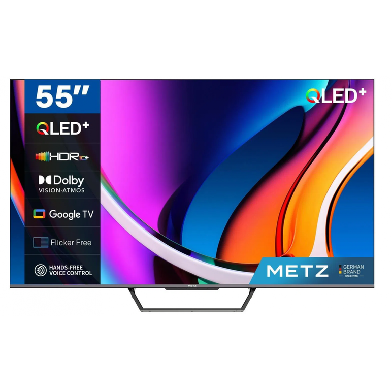 Televizor metz qled 55mqe7600y, 139 cm, smart google tv, 4k ultra hd, clasa f (brand german),  Televizoare | electropc.ro