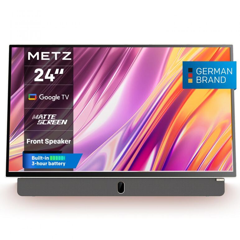 Televizor portabil metz led 24mpe7000, 60 cm, smart google tv , full hd, 220/12v, 3h battery, clasa e (brand german),  Televizoare | electropc.ro