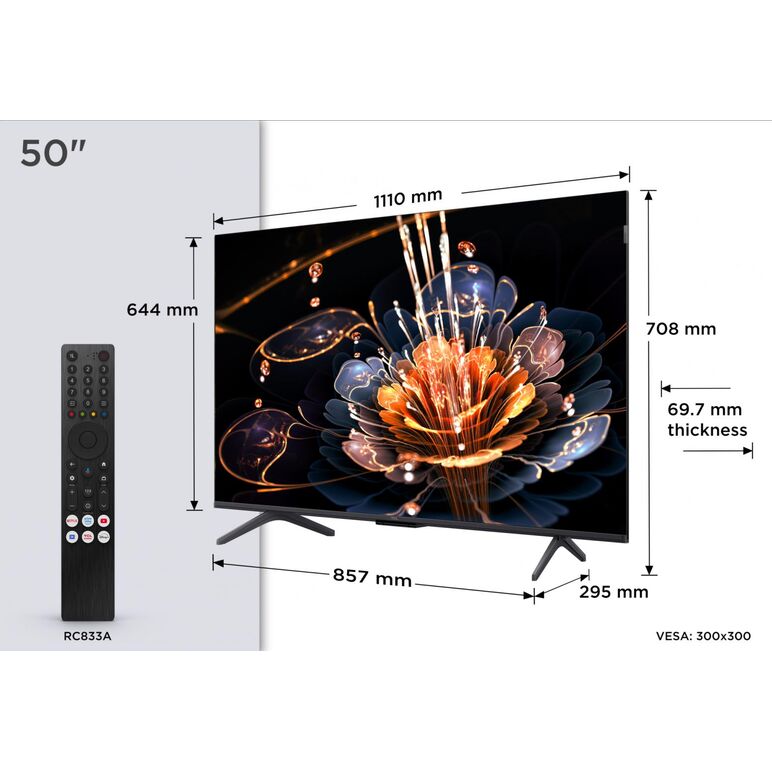 Televizor tcl mini led 50c61ks, 126 cm, smart google tv, 4k ultra hd, (model 2025),  Televizoare | electropc.ro