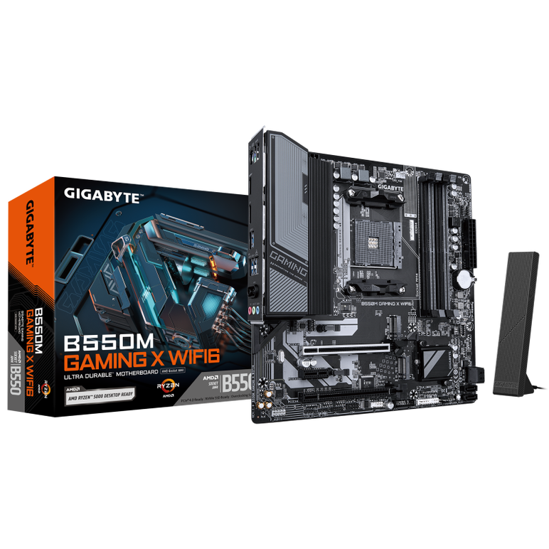 Placa de baza gigabyte b550m gaming x wifi6 am4, 4x ddr4, 1x dp 1x hdmi, 1x pcie 4.0 x16 1x pcie 3.0 x16 1x pcie 3.0 x1, 2x m.2, 4x sata 6gb/s, matx,  Placi de baza | electropc.ro