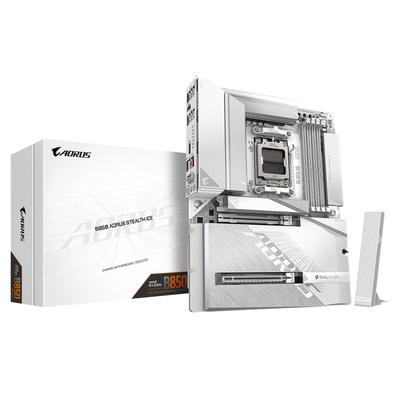 Placa de baza gigabyte b850 aorus stealth ice am5, 4x ddr5, 1x hdmi 1x pcie 5.0 x16 1x pcie 4.0 x16, 2x m.2, 2x sata 6gb/s, atx,  Placi de baza | electropc.ro