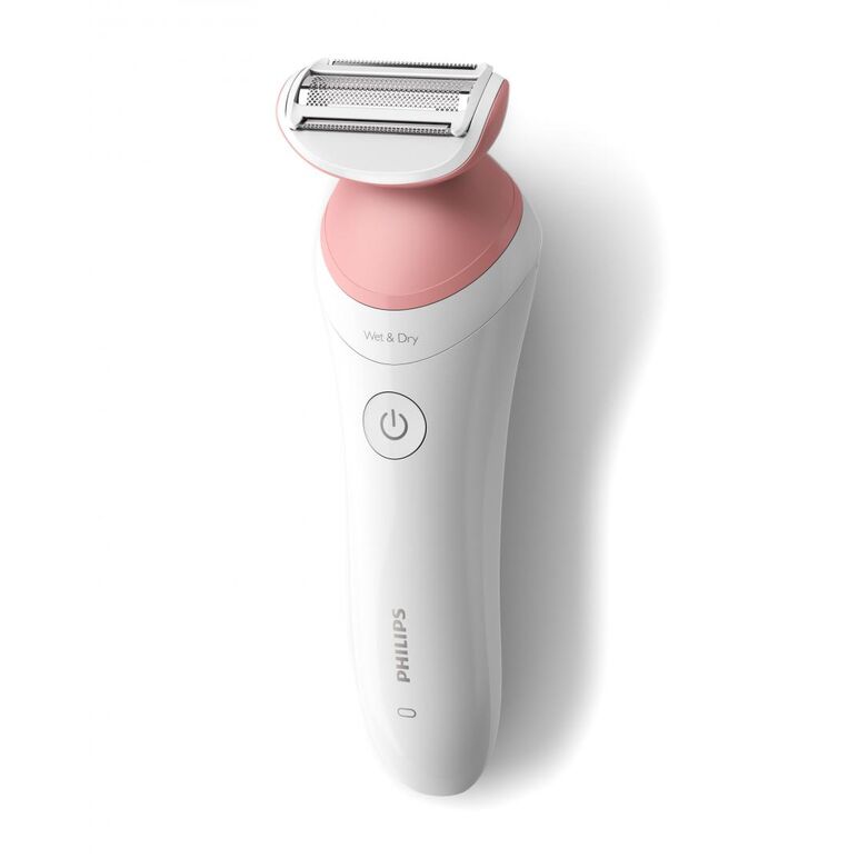 Aparat de ras fara fir umed si uscat philips lady shaver seria 6000 brl146/00, wet&dry, 10 ore incarcare, 40 min utilizare, husa, manusa exfoliere, alb/roz, l x a x i (mm) 60x120x185,  Aparate de tuns | electropc.ro