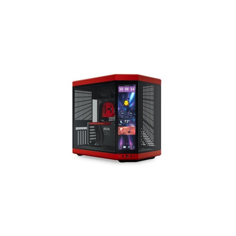 Carcasa hyte y70 mid tower black cherry, tempered glass, sloturi expansiune 11, drive bays: 2x3.5" 2x2.5", ventilatoare suportate: 9 x120mm sau 7x 140mm (lateral: 3x120mm/2x140mm, sus: 3x120mm/2x140mm, spate: 1x120mm/1x140mm, jos: 2x120mm/2x140mm), format,  Carcase | electropc.ro