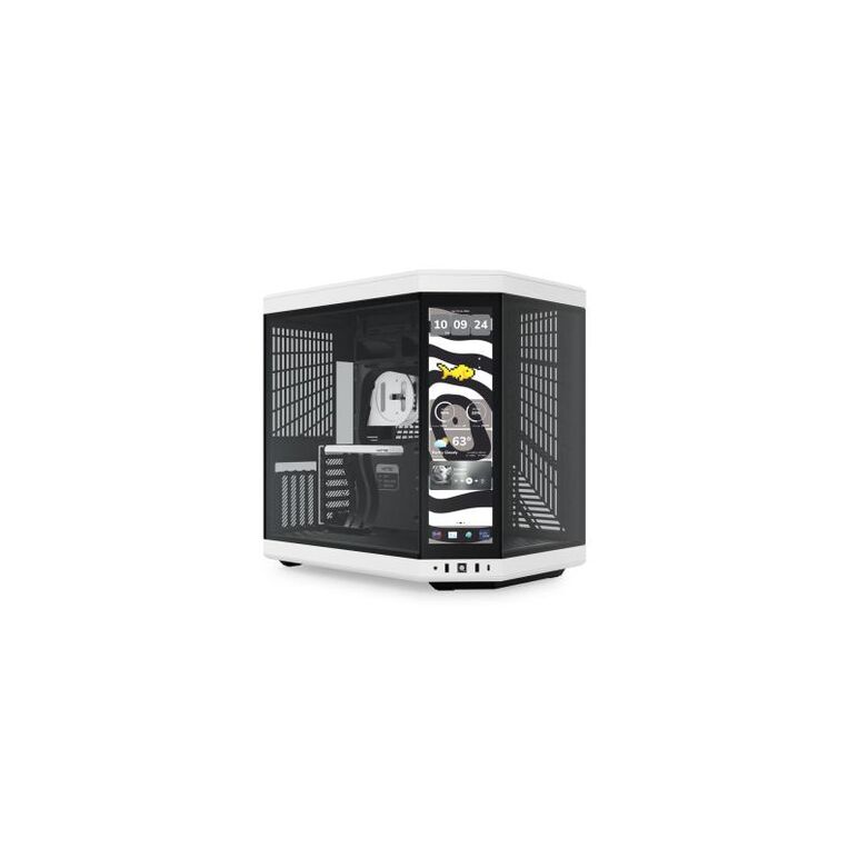Carcasa hyte y70 mid tower panda, tempered glass, sloturi expansiune 11, drive bays: 2x3.5" 2x2.5", ventilatoare suportate: 9 x120mm sau 7x 140mm (lateral: 3x120mm/2x140mm, sus: 3x120mm/2x140mm, spate: 1x120mm/1x140mm, jos: 2x120mm/2x140mm), format placa ,  Carcase | electropc.ro