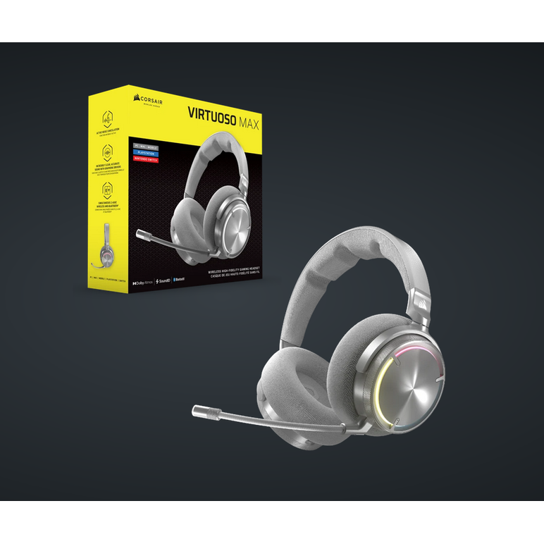 Casti gaming corsair virtuoso max wireless silver,  Casti audio | electropc.ro