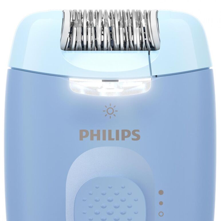Epilator cu fir philips seria 4000 bre247/00, 2 viteze, 4 accesorii, retea, albastru, l x a x i (mm) 50x120x145,  Epilatoare | electropc.ro