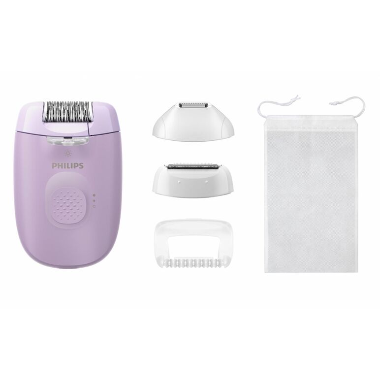 Epilator philips seria 4000 bre257/00, 2 setari de viteza, cap de epilare lavabil, 4 accesorii, lila, l x a x i (mm) 50x120x145,  Epilatoare | electropc.ro