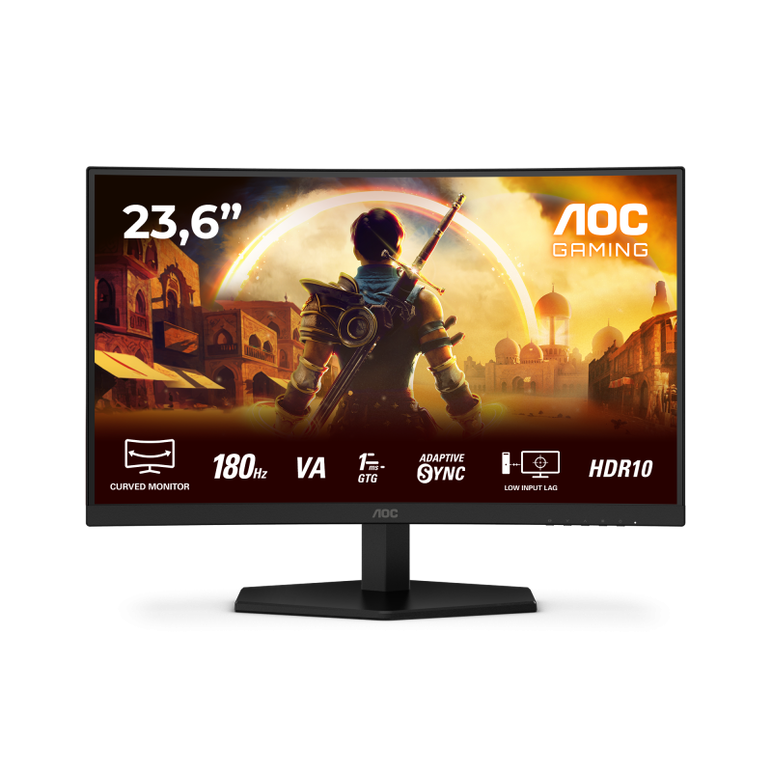 Monitor aoc 23.6" c24g42e, curvature: 1500r, diagonal (inch): 23.6, diagonal (cm): 60, aspect ratio: 16:9, panel: va, resolution: 1920x1080, refresh rate: 180hz, response time gtg: 4ms, response time mprt: 0.5ms, brightness (max): 250 cd/m², contrast (sta,  Monitoare LED | electropc.ro