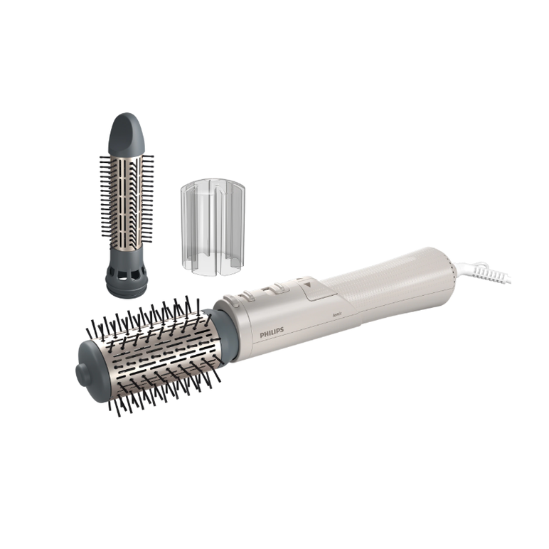 Perie rotativa cu aer cald philips seria 7000 bha710/00, 1000w, ingrijire cu ioni, 2 accesorii, setare temperatura de ingrijire, peri naturali, invelis ceramic din turmalina,  alb/crem, l x a x i (mm) 345x150x95,  Perii de par electrice | electropc.ro
