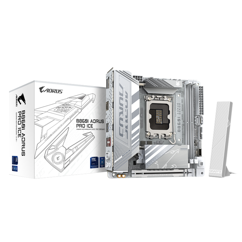 Placa de baza gigabyte b860i aorus pro ice lga1851, 2x ddr5, 1x intel thunderbolt 1x dp 1x hdmi, 1x pcie 5.0 x16, 2x m.2, 2x sata 6gb/s, mini- itx,  Placi de baza | electropc.ro