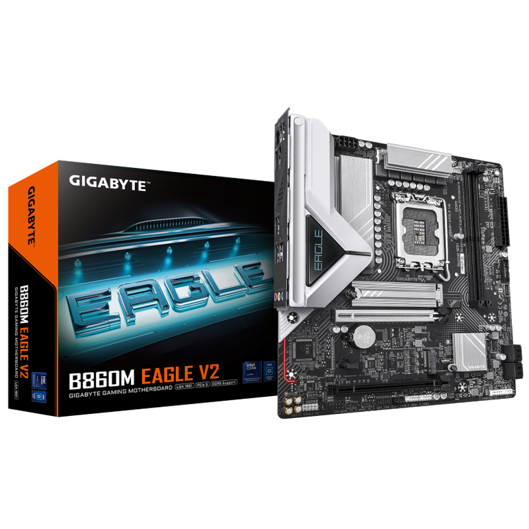 Placa de baza gigabyte b860m eagle v2 lga1851, 2x ddr5, 1x hdmi 1x dp, 1x pcie 5.0 x16 1x pcie 4.0 x16, 2x m.2, 4x sata 6gb/s, matx,  Placi de baza | electropc.ro