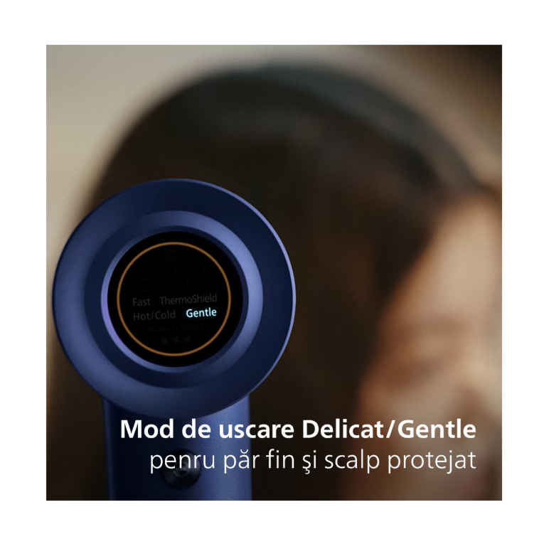 Uscator de par philips cu thermoshield advanced seria 8000 bhd839/00, 1400w, tehnologie thermoshield, 3 viteze, 4 trepte, temperatura, albastru, l x a x i (mm) 73.3x181.7x301,  Uscatoare de par | electropc.ro