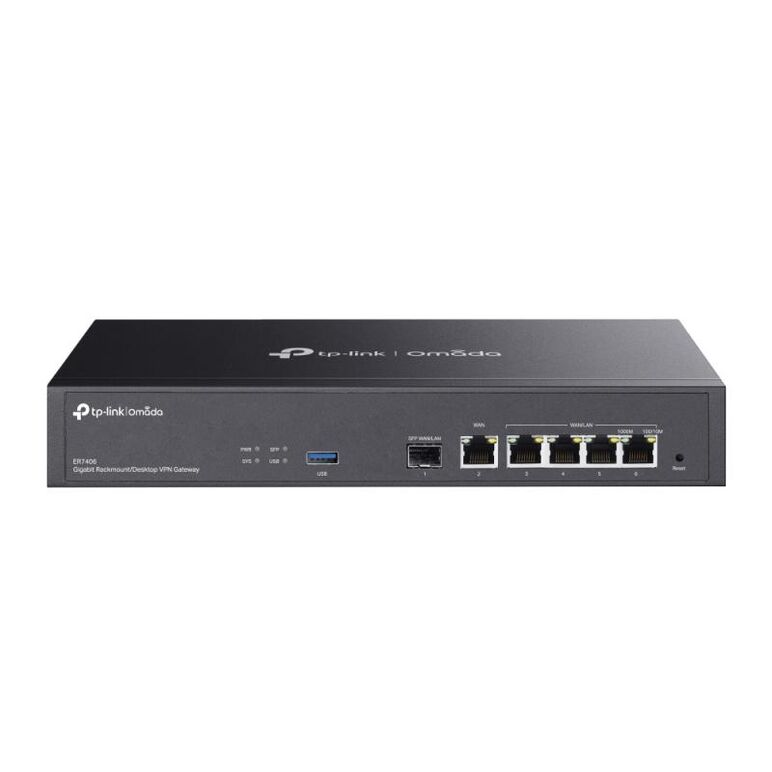 "omada gigabit rackmount/desktop vpn router port: 1× gigabit sfp wan/lan port, 1× gigabit rj45 wan port, 4× gigabit wan/lan rj45 ports feature: integration with omada sdn controller, support 100 ipsec vpn tunnels, 50 pptp/l2tp vpn tunnels, 50 openvpn tunn,  Routere | electropc.ro