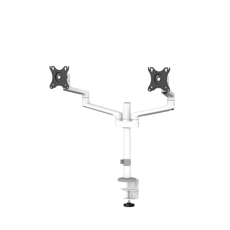 Brat dublu monitor neomounts ds60-425wh2; pentru display-uri cu diagonale 17"-27", sistem de prindere vesa 75x75~100x100, greutate maxima suportata 8 - per ecrankg, tilt +90°, -30°, swivel +90°, -90°, rotate +360°, distanta fata de perete 128-460mm; inalt,  Suporturi TV & Monitor | electropc.ro