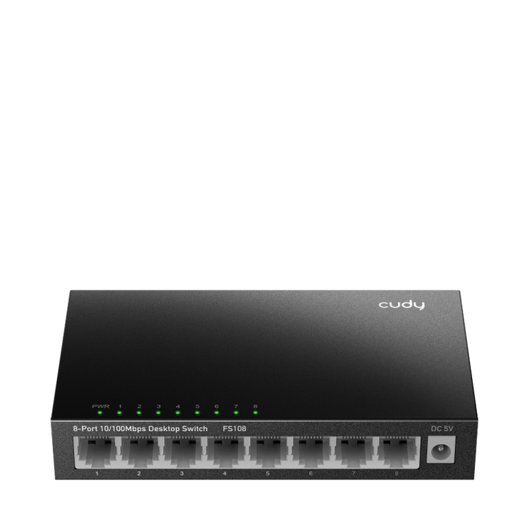 Cudy 8-port 10/100 mbps desktop switch, 8 10/100m rj45 ports, loop detection, metal case, power saving, plug & play, wall-mount,  Switch-uri | electropc.ro