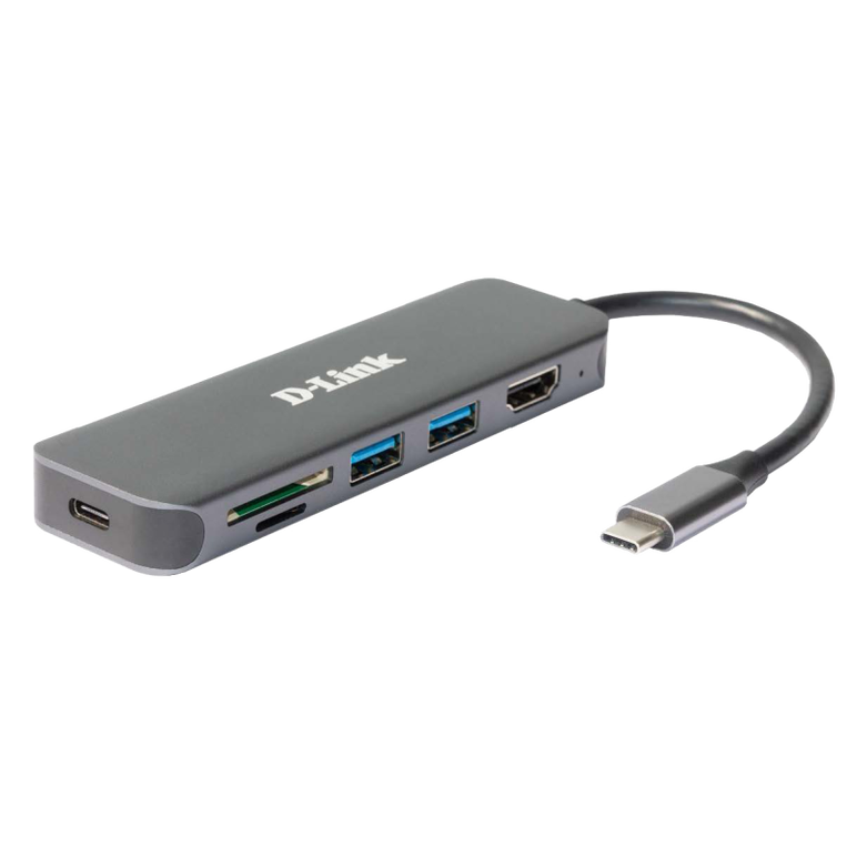 D-link dub-2327 6-in-1 usb-c hub with hdmi, sd/microsd card reader and power delivery, 1* usb-c connector, 1* hdmi port, 2* usb type- aport (usb 3.0), 1* sd card slot, 1* microsd card slot, 1* usb-c powerdelivery.,  Docking stations | electropc.ro
