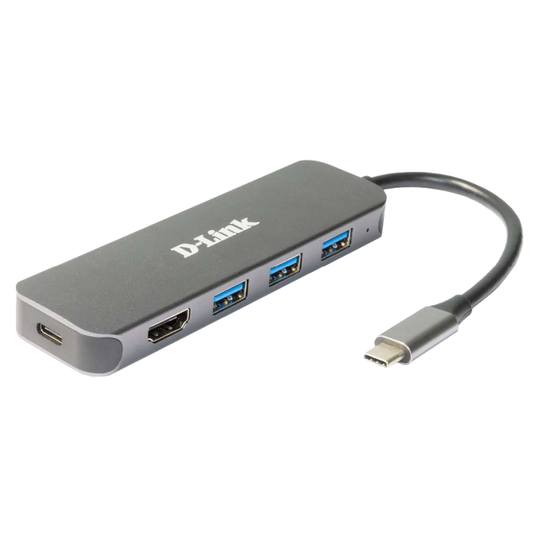 D-link dub-2333 5-in-1 usb-c hub with hdmi and power delivery, 1* usb-c connector, 1* hdmi port, 3* usb type- aport (usb 3.0), 1* usb-c powerdelivery.,  Docking stations | electropc.ro