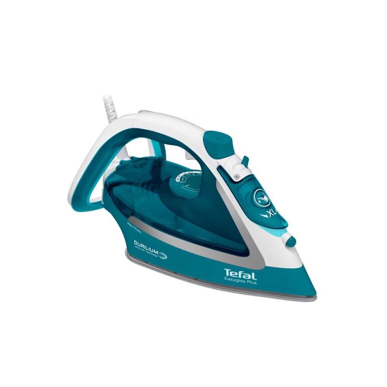 Fier de calcat tefal easygliss plus fv5737e0, 2500w, jet de abur 220g/min, abur variabil 0- 45g/min, rezervor apa 270ml, talpa durilium airglide, oprire automata, turcoaz,  Fiare de calcat | electropc.ro