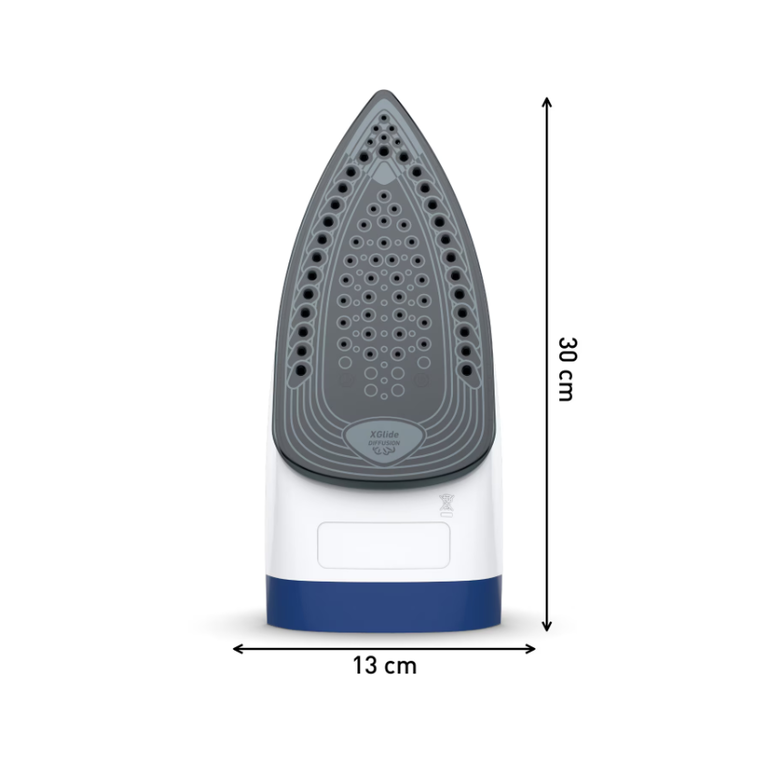 Fier de calcat tefal express steam fv2838e0, 2400w, jet de abur 180 g/min, abur variabil 0-40 g/min, 270 ml, functie anticalcar, alb/albastru,  Fiare de calcat | electropc.ro