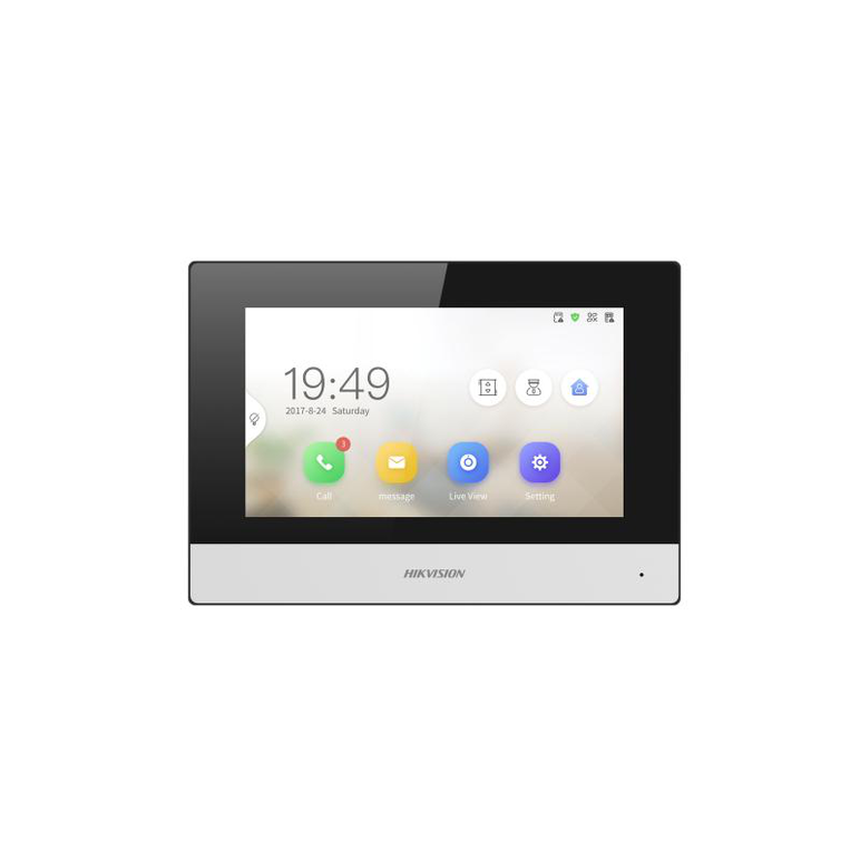 Monitor videointerfon hikvision ds-kh6320y-wte2, 2 fire, 4 7-inch ips touch screen, rezolutie: 1024 × 600, tft, fara butoane, temperatura de functionare: -10 °c to 50 °c,  Video | electropc.ro