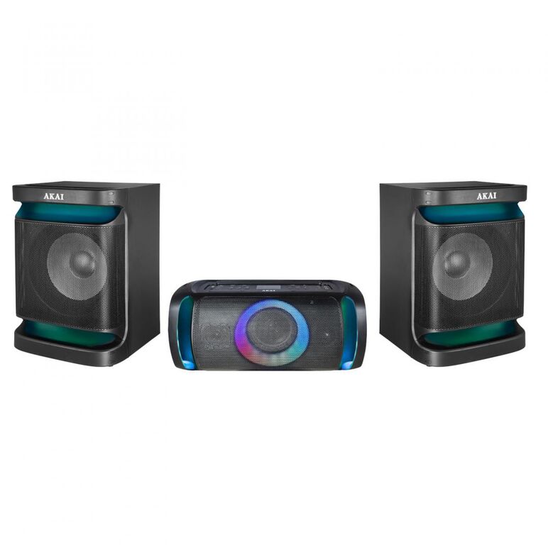 Sistem audio akai dual speaker mx5, versiune bt 5.3, tip baterie li-ion 2400mah, voltaj baterie 12v, putere rms 200w, format audio suportat mp3/wma, timp de incarcare 2 ore, autonomie baterie 2-3 ore, frecventa raspuns 30hz-20khz, impendanta 4 ohm, ratie ,  Sisteme audio | electropc.ro