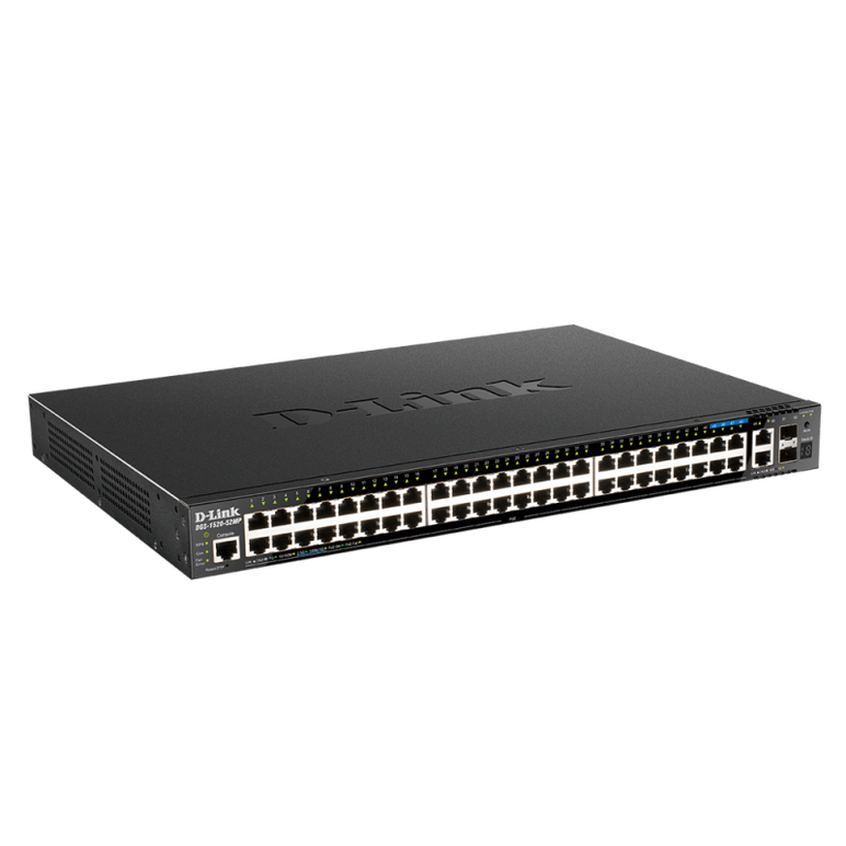 Switch d-link dgs-1520-52mp, 48 porturi gigabit, 2 porturi sfp+, capacity 80gbps, 16k mac, 17" rackmount, 1*fan,  Switch-uri | electropc.ro