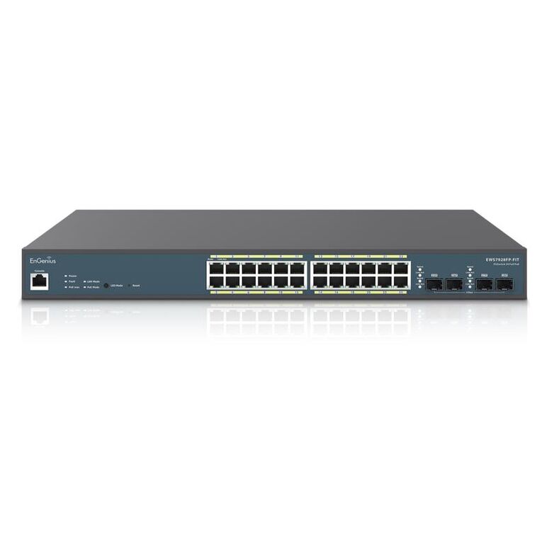 Switch engenius fit managed / stand-alone 19i 24-port 410w, 24xgbe + 4xsfp l2 185w,  Access point & Range Ext. | electropc.ro