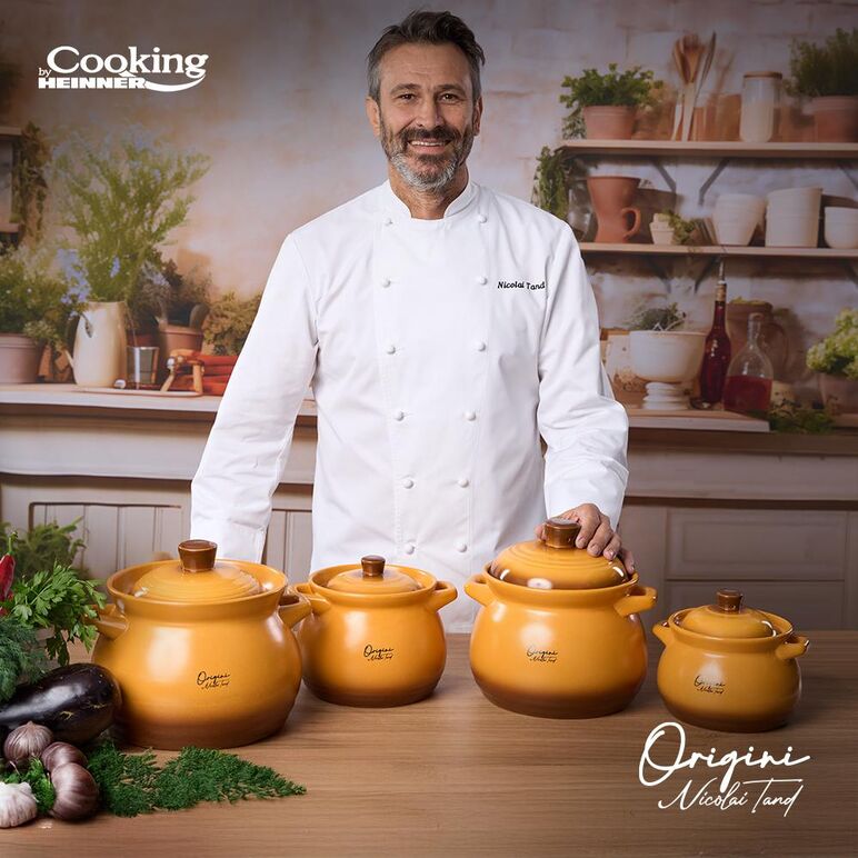 oala ceramica cu capac, 14.5x16 cm, 3 l, nicolai tand, origini, cooking by heinner,  Tavi copt | electropc.ro