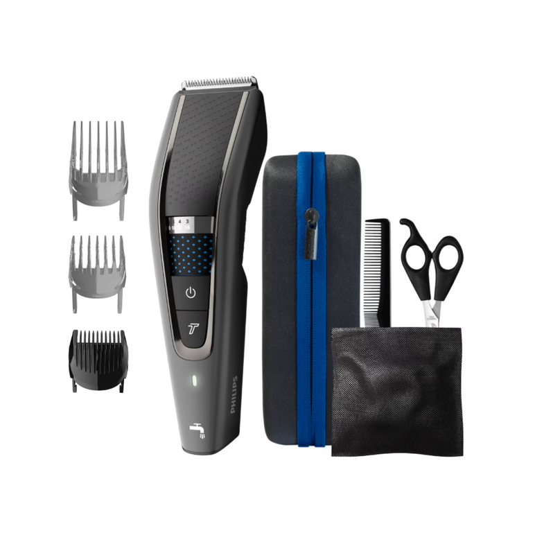 Aparat de tuns philips hc7650/15, 0.5-28 mm, 28 trepte, litiu-ion, lavabil, negru/albastru,  Aparate de tuns | electropc.ro