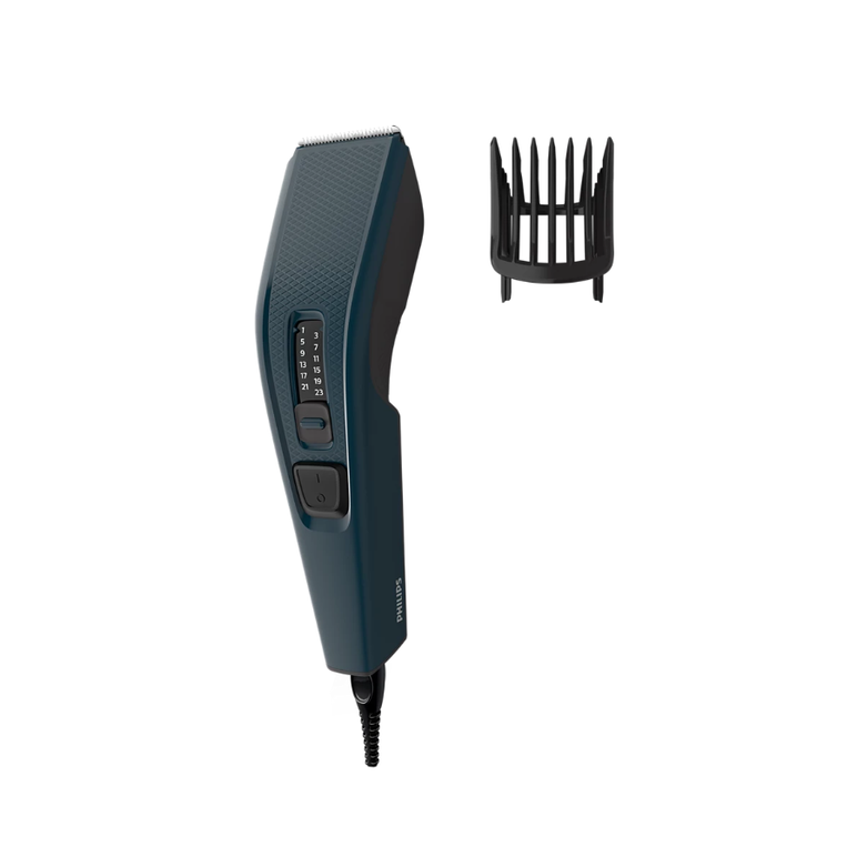 Aparat de tuns philips seria 3000 hc3505/15, 13 setari de lungime, utilizare cu fir, lame din otel inoxidabil, albastru,  Aparate de tuns | electropc.ro