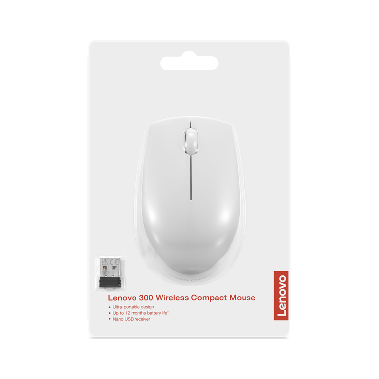 Mouse wireless lenovo 300, cloud grey, rezolutie (dpi): 1000 dpi, butoane/rotite: 3, interfata mouse: wireless, tehnologie: wireless, interfata receiver: dongle usb 2.4ghz, dimensiune (mm): 97.91 x 57.99 x 32.53 mm, greutate: 52g,  Mouse | electropc.ro