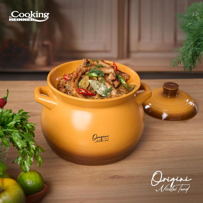 Oala ceramica cu capac, 19x19.5 cm, 6 l,  nicolai tand, origini, cooking by heinner,  Tavi copt | electropc.ro