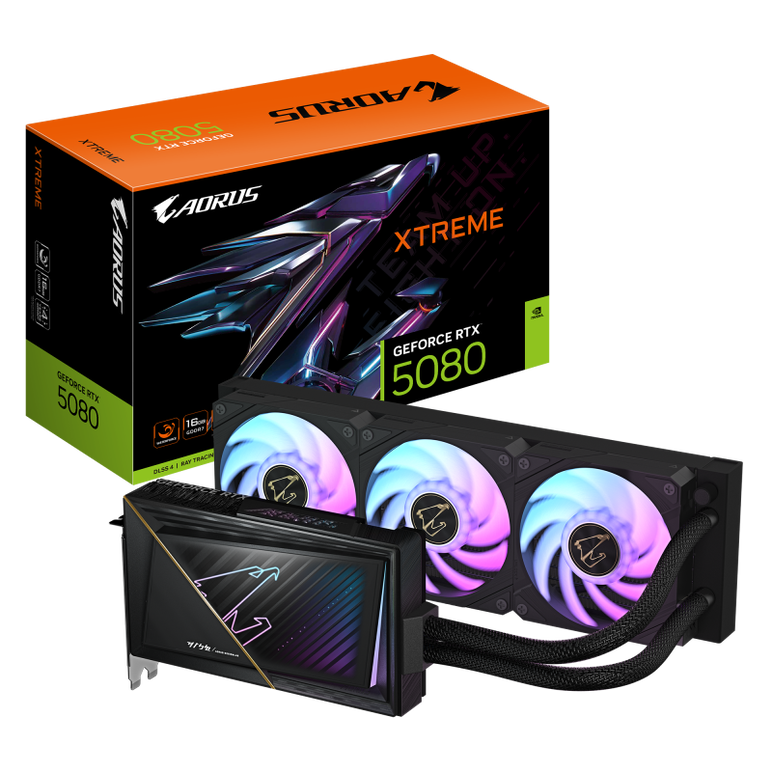 Placa video gigabyte aorus geforce rtx 5080 xtreme waterforce 16gb gddr7 256 bit, 3x dp 1x hdmi,  Placi video | electropc.ro
