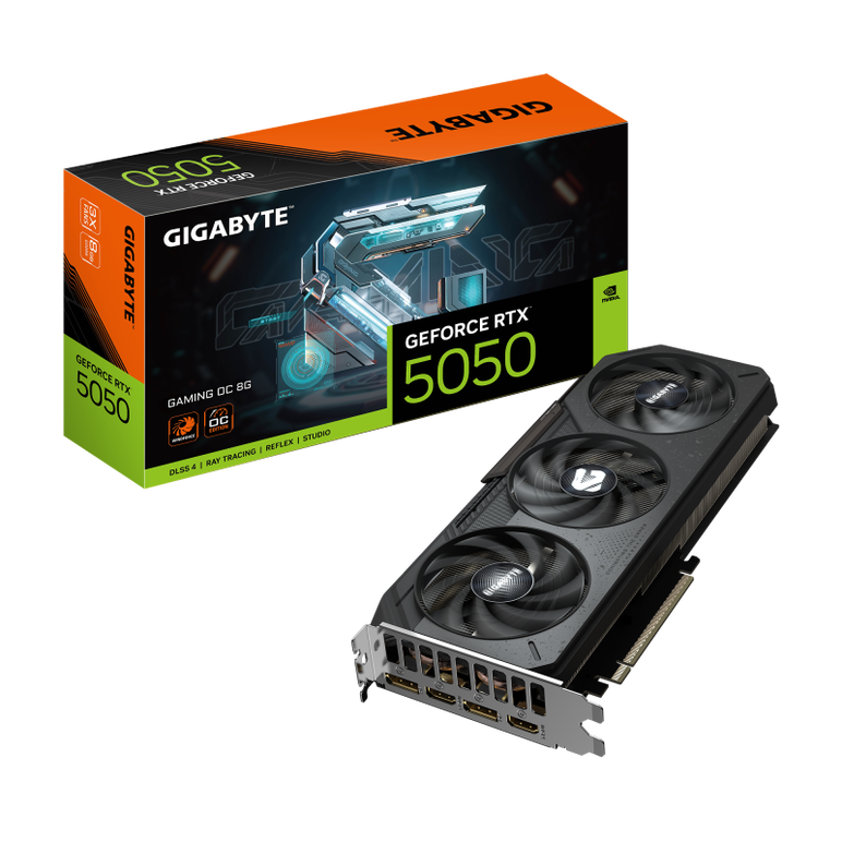 Placa video gigabyte geforce rtx 5050 gaming oc 8gb gddr6 128 bit, pcie 5.0, 2x dp 2x hdmi,  Placi video | electropc.ro