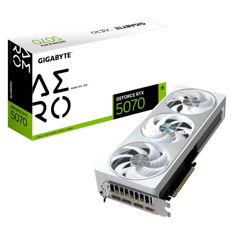 Placa video gigabyte geforce rtx 5070 aero oc 12gb gddr7 192 bit, pcie 5.0, 3x dp 1x hdmi,  Placi video | electropc.ro