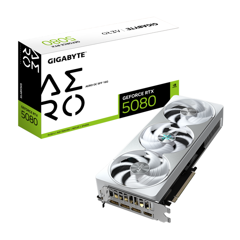 Placa video gigabyte geforce rtx 5080 aero oc sff 16gb gddr7 256 bit, 3x dp 1x hdmi,  Placi video | electropc.ro