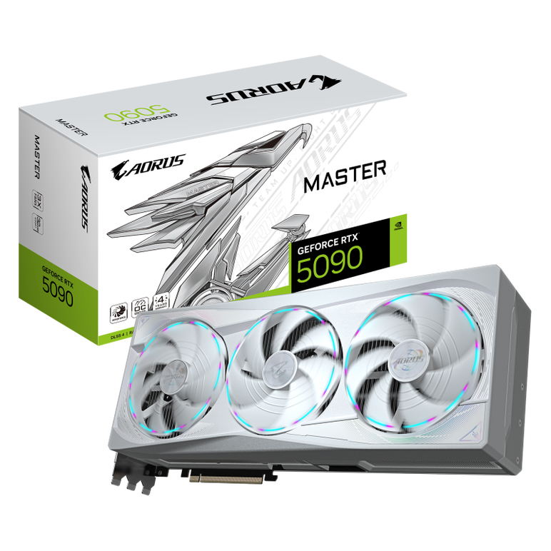 Placa video gigabyte nvidia aorus geforce rtx 5090 master ice gddr7 512 bit, pcie 5.0, 3x dp 1x hdmi,  Placi video | electropc.ro