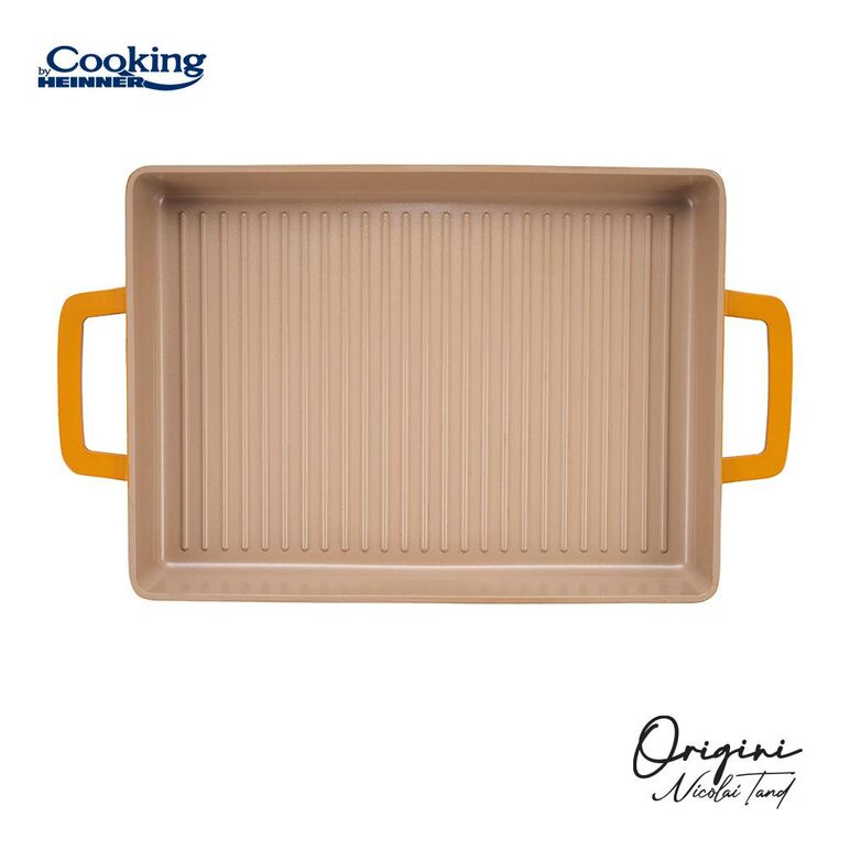 Tava gratar aluminiu turnat 36 x 26.4 x 4 cm, nicolai tand, origini, cooking by heinner,  Tavi copt | electropc.ro