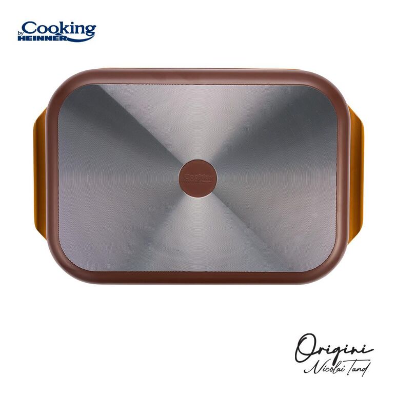 Tava inalta cuptor din aluminiu turnat + capac 39 x 26 x 8.5 cm,  6 l, nicolai tand, origini, cooking by heinner,  Tavi copt | electropc.ro