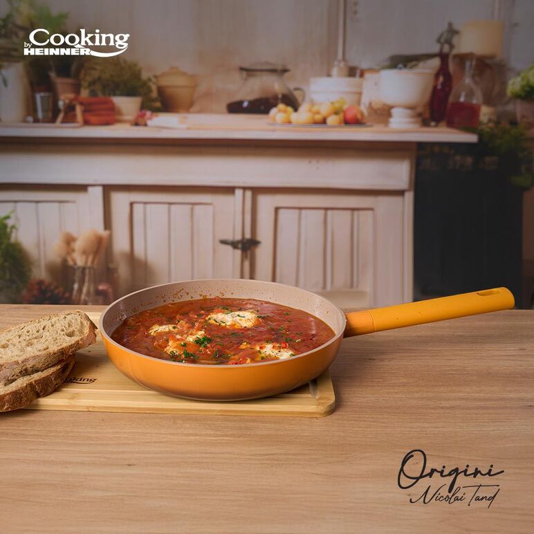 Tigaie aluminiu turnat + capac 26x5cm, nicolai tand, origini, cooking by heinner,  Tigai si seturi | electropc.ro