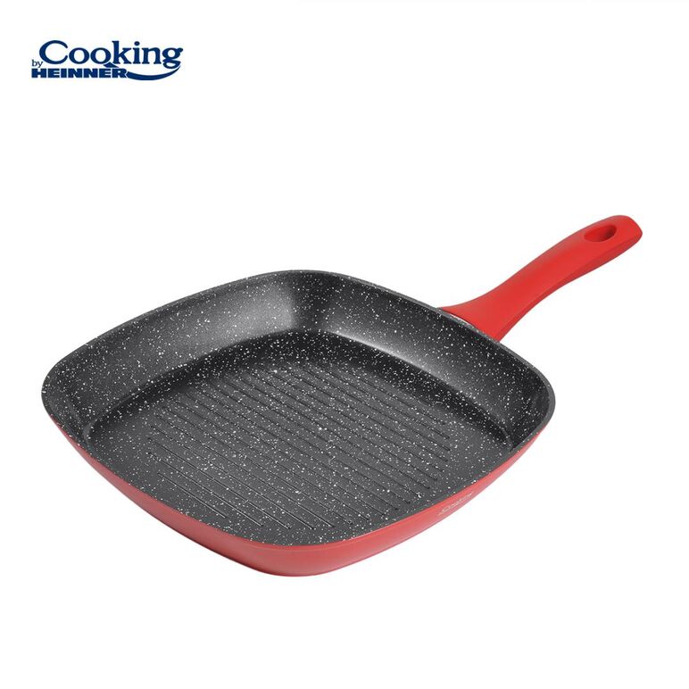 Tigaie grill aluminiu forjat 28x4cm, red stone, cooking by heinner,  Tigai si seturi | electropc.ro