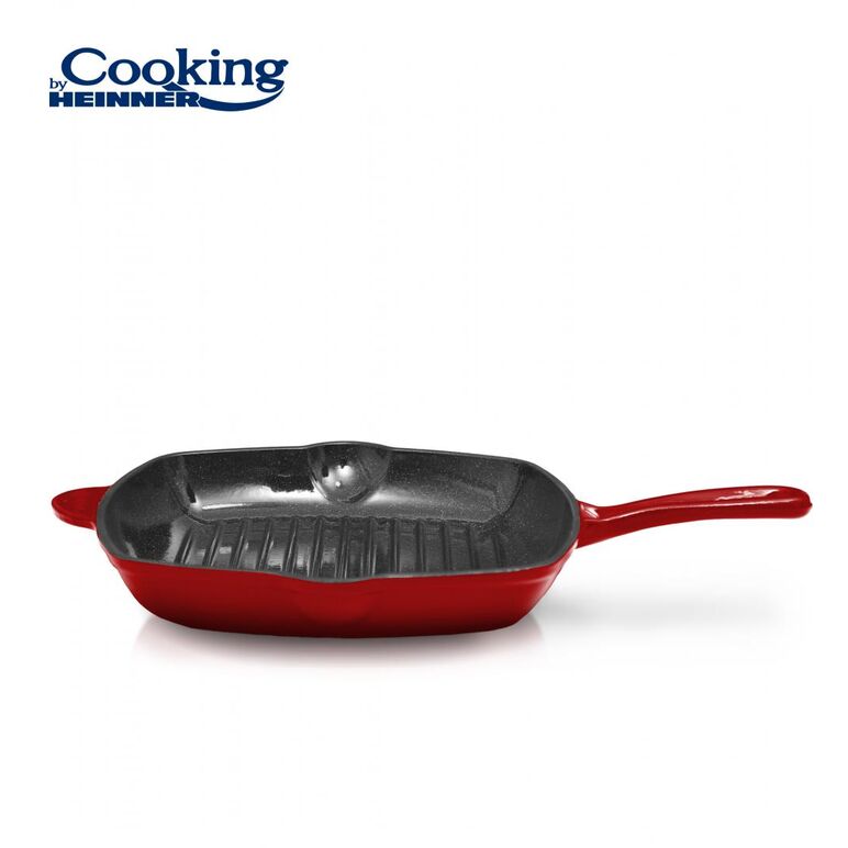 Tigaie grill fonta 26.5x4.5 cm, red line, cooking by heinner,  Tigai si seturi | electropc.ro
