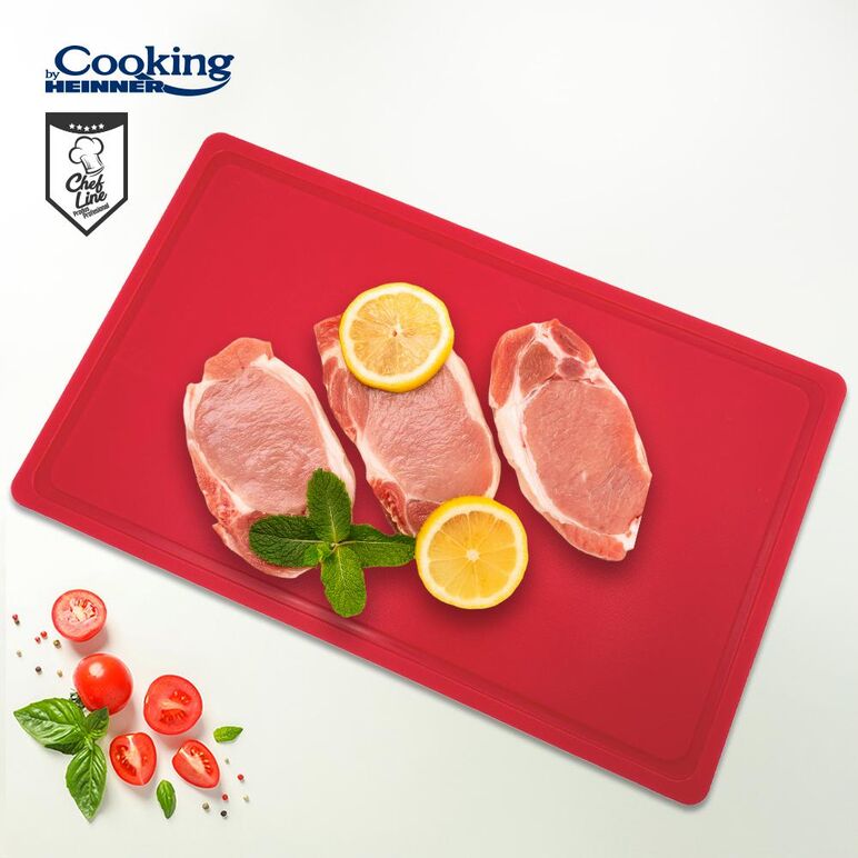 Tocator cu sant haccp gn1/1, 53x32.5x2 cm, rosu, cooking by heinner,  Tocatoare | electropc.ro