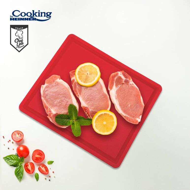 Tocator sant gn1/2, 26.5x32.5x2 cm, rosu, cooking by heinner,  Tocatoare | electropc.ro
